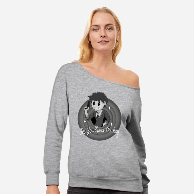 That's All Space Cowboy-Womens-Off Shoulder-Sweatshirt-Tri haryadi