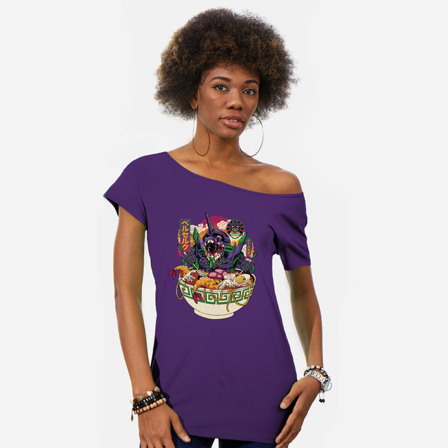 Ramen Eva-Womens-Off Shoulder-Tee-gaci