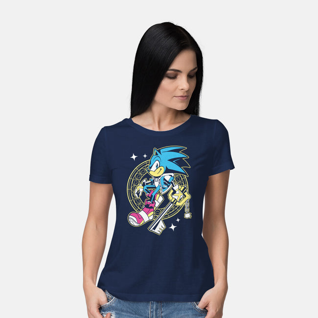 Blue Heart-Womens-Basic-Tee-GoblinTengu