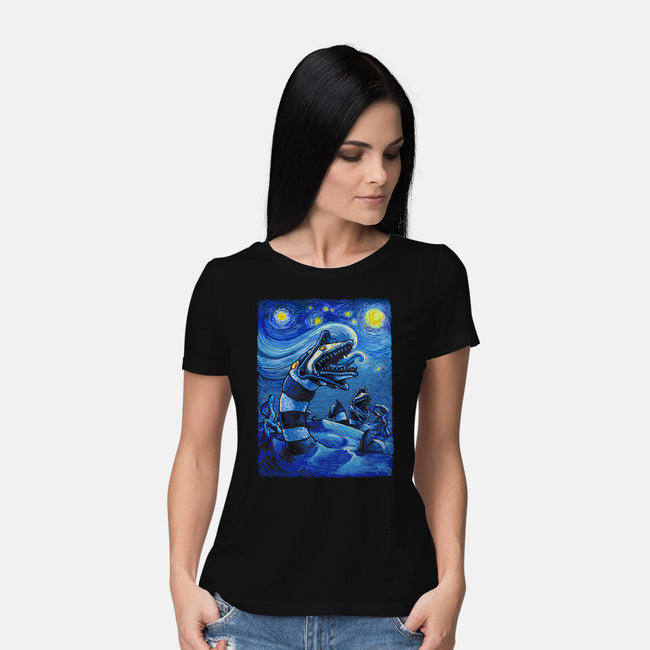 Starry Saturn-Womens-Basic-Tee-daobiwan