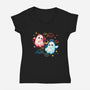 Angel Devil Ghosts-Womens-V-Neck-Tee-NemiMakeit