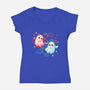 Angel Devil Ghosts-Womens-V-Neck-Tee-NemiMakeit