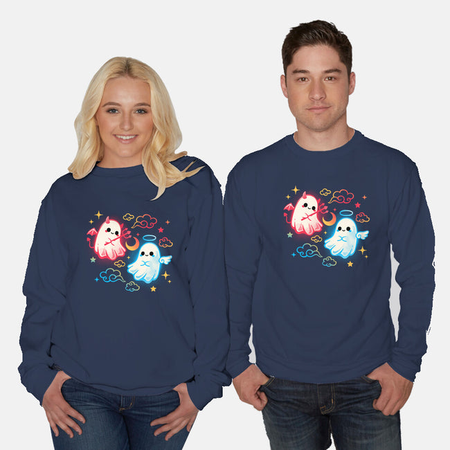 Angel Devil Ghosts-Unisex-Crew Neck-Sweatshirt-NemiMakeit