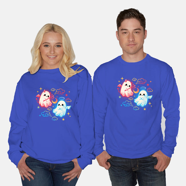 Angel Devil Ghosts-Unisex-Crew Neck-Sweatshirt-NemiMakeit