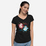 Angel Devil Ghosts-Womens-V-Neck-Tee-NemiMakeit