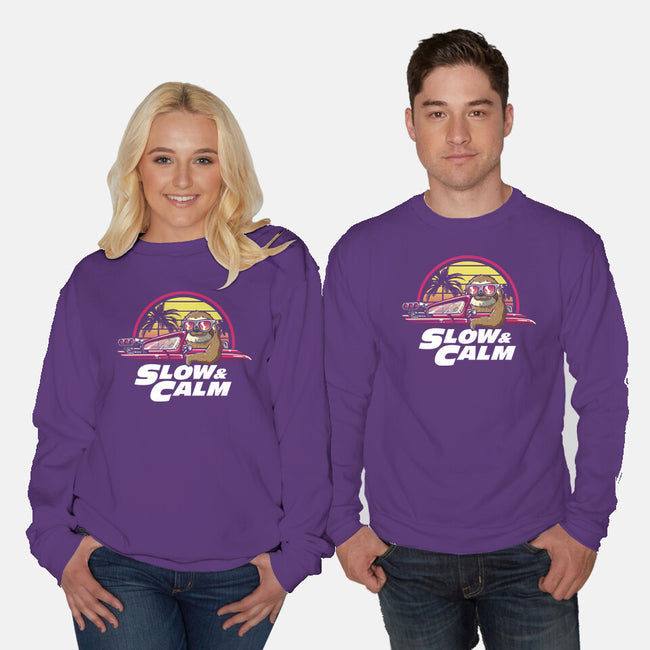 Slow And Calm-Unisex-Crew Neck-Sweatshirt-Olipop