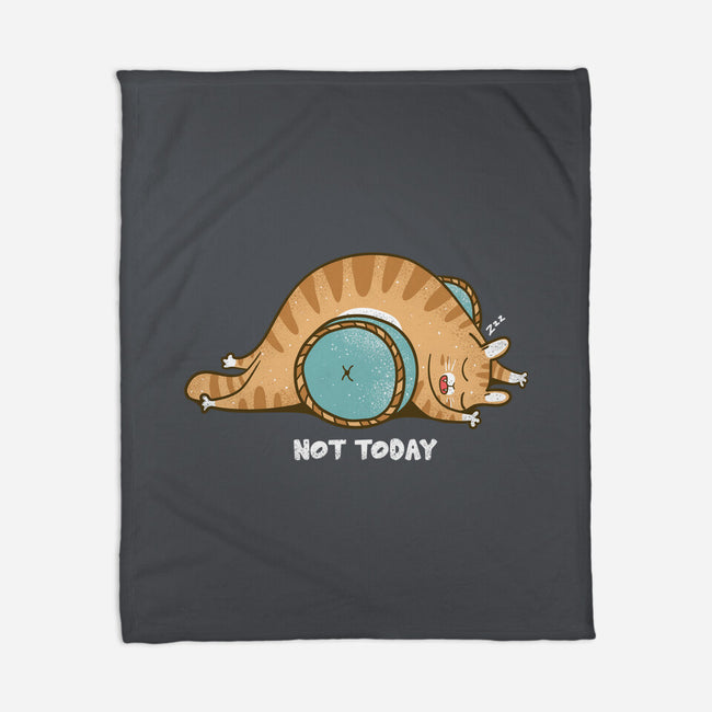 Not Today Cat-None-Fleece-Blanket-turborat14