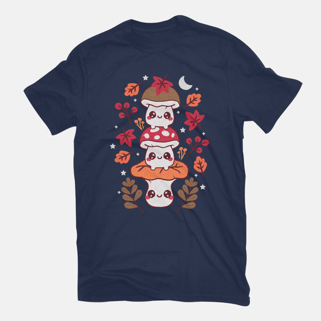 Mushrooms Embroidery Patch-Womens-Fitted-Tee-NemiMakeit