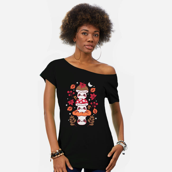 Mushrooms Embroidery Patch-Womens-Off Shoulder-Tee-NemiMakeit