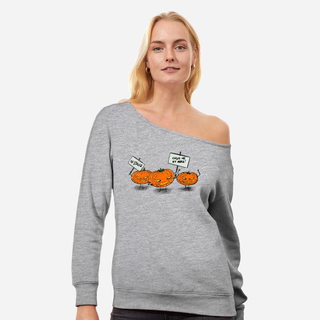 On Strike-Womens-Off Shoulder-Sweatshirt-kharmazero