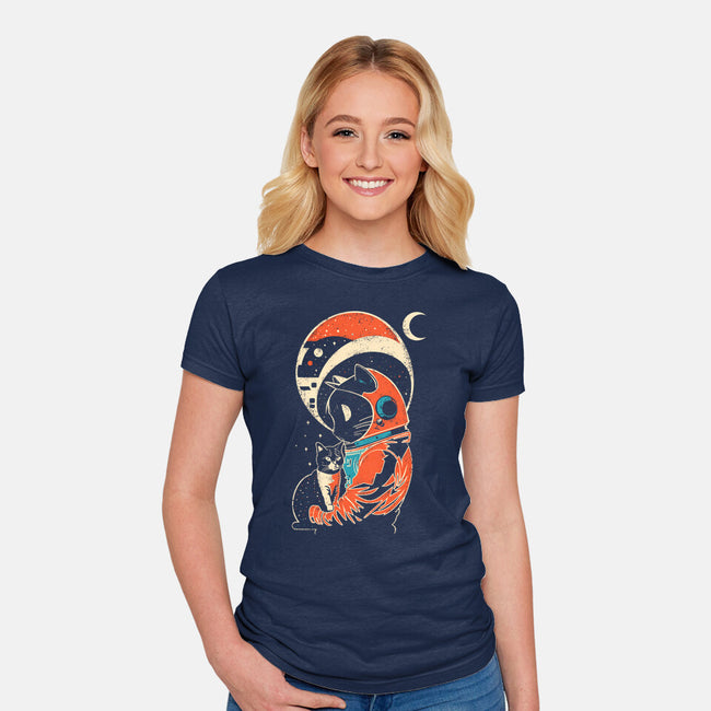 Astro Cat-Womens-Fitted-Tee-turborat14