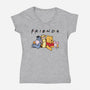 Animal Friends-Womens-V-Neck-Tee-turborat14