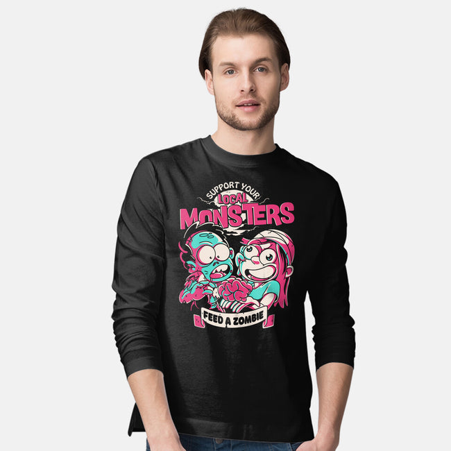 Support Your Local Zombie-Mens-Long Sleeved-Tee-estudiofitas