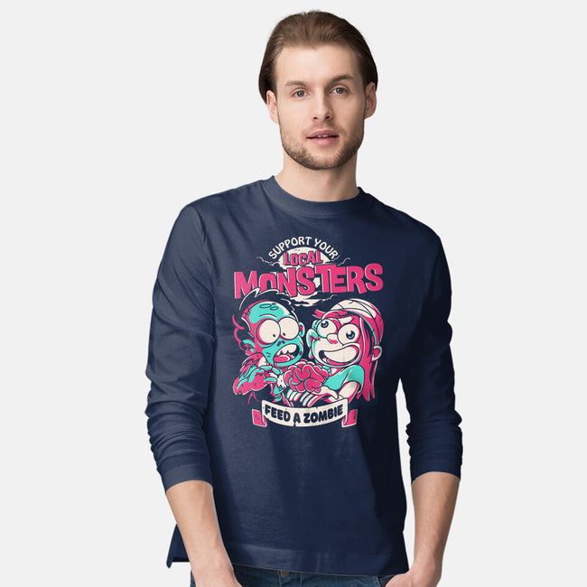 Support Your Local Zombie-Mens-Long Sleeved-Tee-estudiofitas