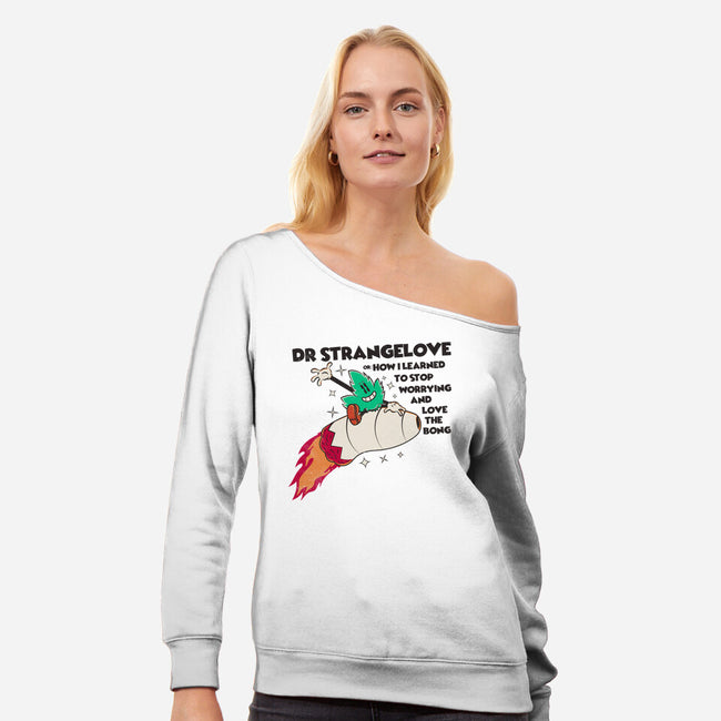 Dr Strangebong-Womens-Off Shoulder-Sweatshirt-rocketman_art