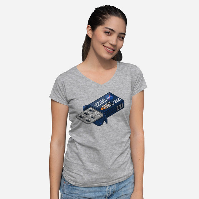 Vitamin NASA-Womens-V-Neck-Tee-By Berto