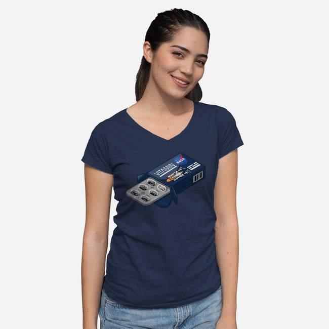 Vitamin NASA-Womens-V-Neck-Tee-By Berto