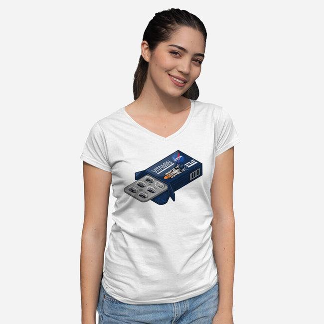 Vitamin NASA-Womens-V-Neck-Tee-By Berto