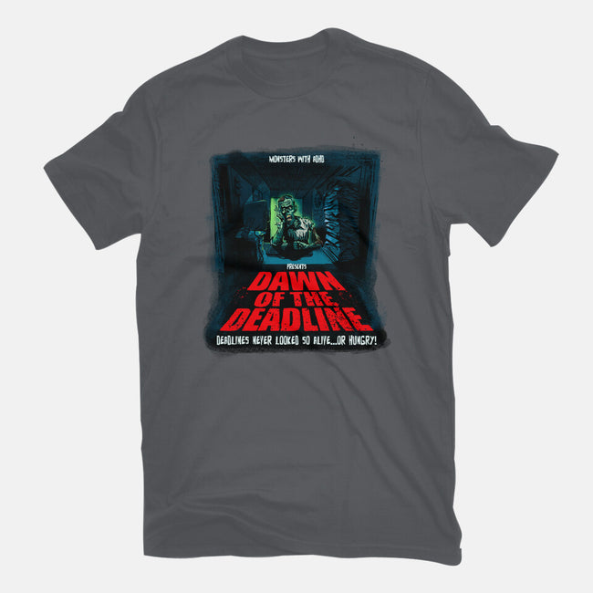 Dawn Of The Deadline-Mens-Basic-Tee-Monsters with ADHD