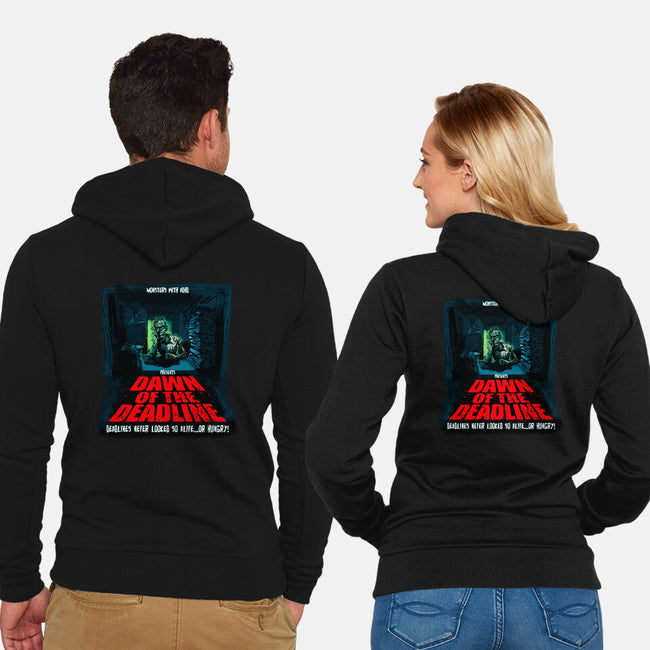 Dawn Of The Deadline-Unisex-Zip-Up-Sweatshirt-Monsters with ADHD