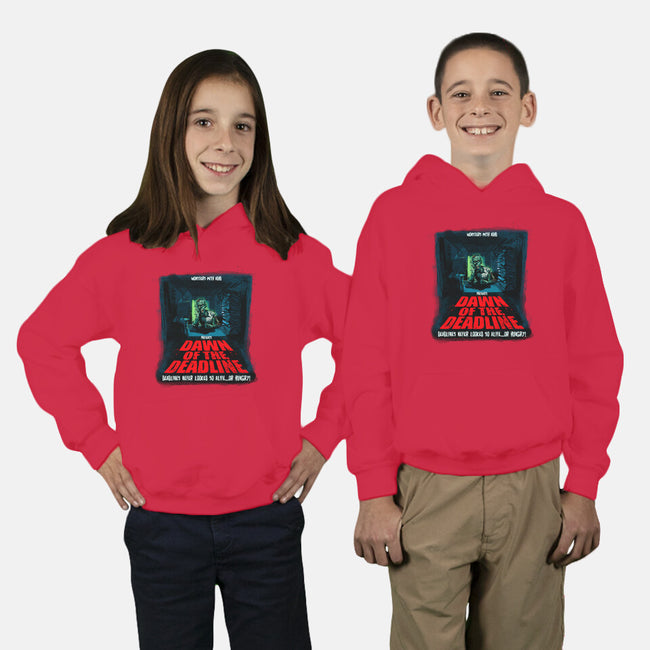 Dawn Of The Deadline-Youth-Pullover-Sweatshirt-Monsters with ADHD