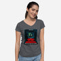 Dawn Of The Deadline-Womens-V-Neck-Tee-Monsters with ADHD