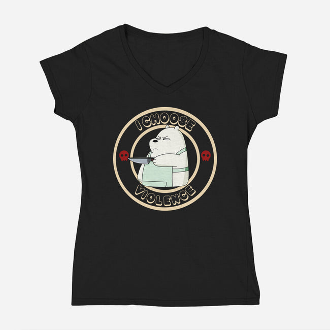 I Choose Violence-Womens-V-Neck-Tee-MaxoArt