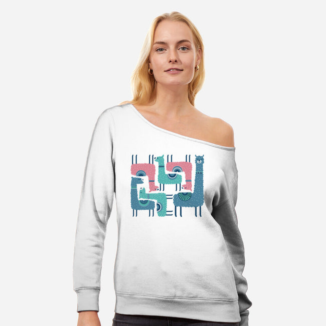 We're Alpacked-Womens-Off Shoulder-Sweatshirt-erion_designs