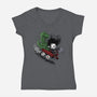 Edward And Dino-Womens-V-Neck-Tee-zascanauta