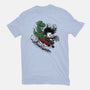 Edward And Dino-Womens-Fitted-Tee-zascanauta