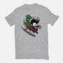 Edward And Dino-Womens-Fitted-Tee-zascanauta