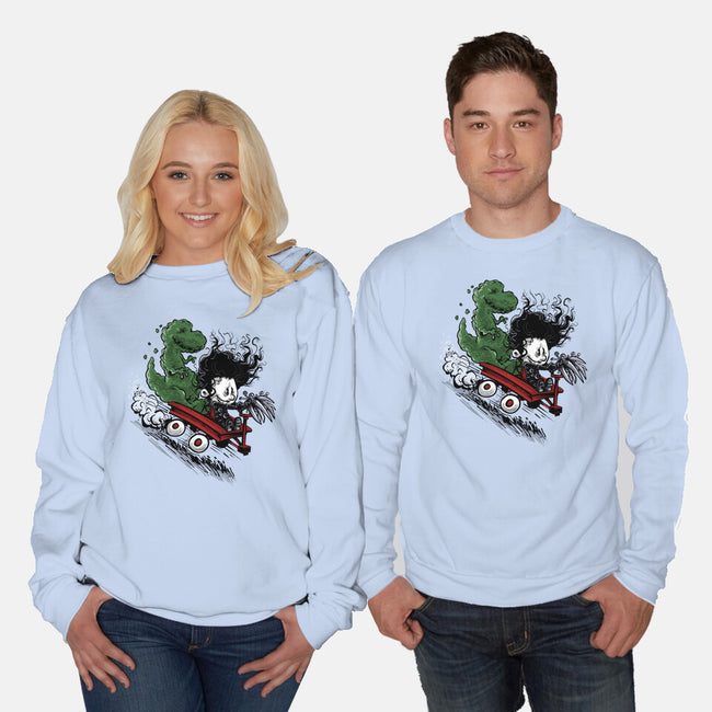 Edward And Dino-Unisex-Crew Neck-Sweatshirt-zascanauta