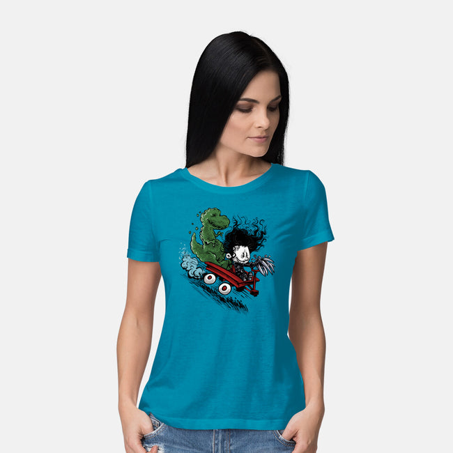 Edward And Dino-Womens-Basic-Tee-zascanauta