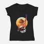 Praise The Sun King Pirate-Womens-V-Neck-Tee-dandingeroz