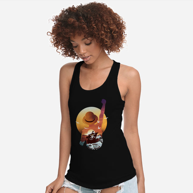 Praise The Sun King Pirate-Womens-Racerback-Tank-dandingeroz