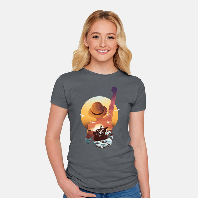 Praise The Sun King Pirate-Womens-Fitted-Tee-dandingeroz