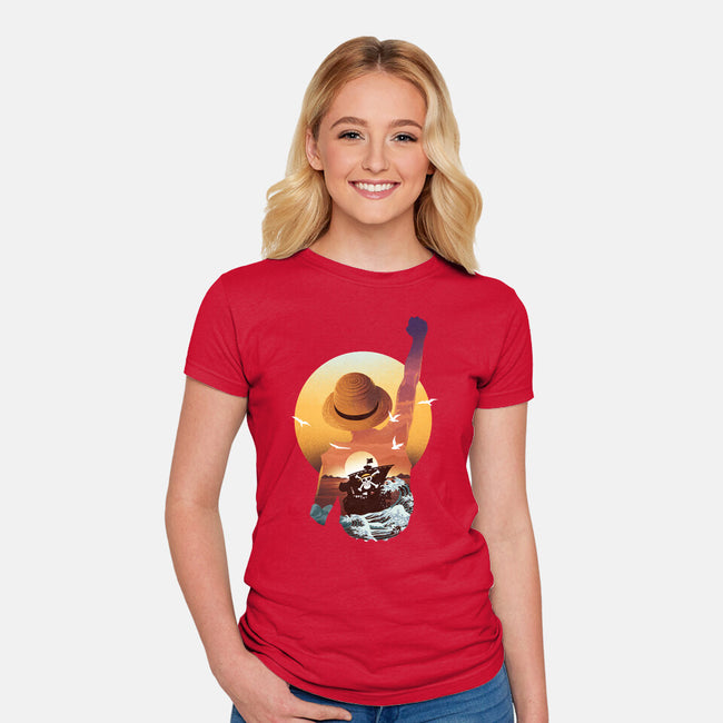 Praise The Sun King Pirate-Womens-Fitted-Tee-dandingeroz