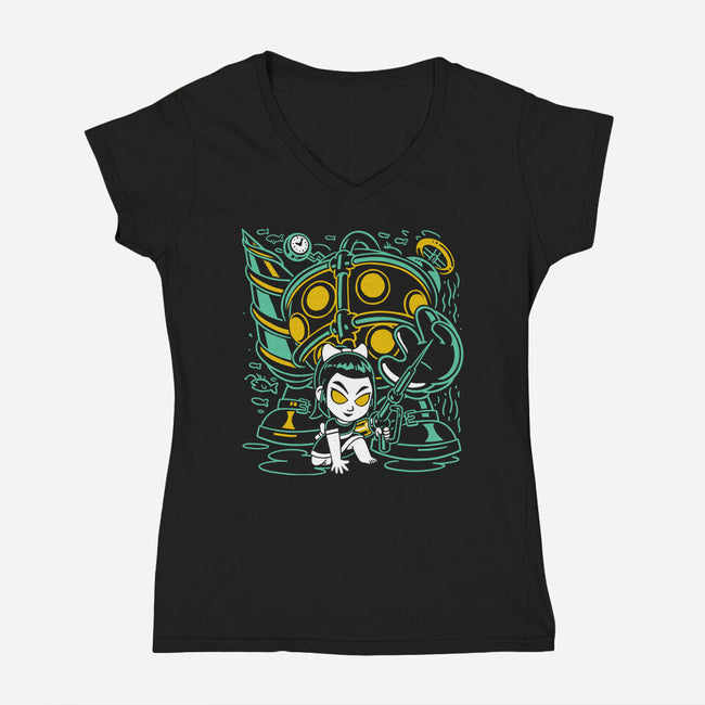 Undersea Guardians-Womens-V-Neck-Tee-estudiofitas