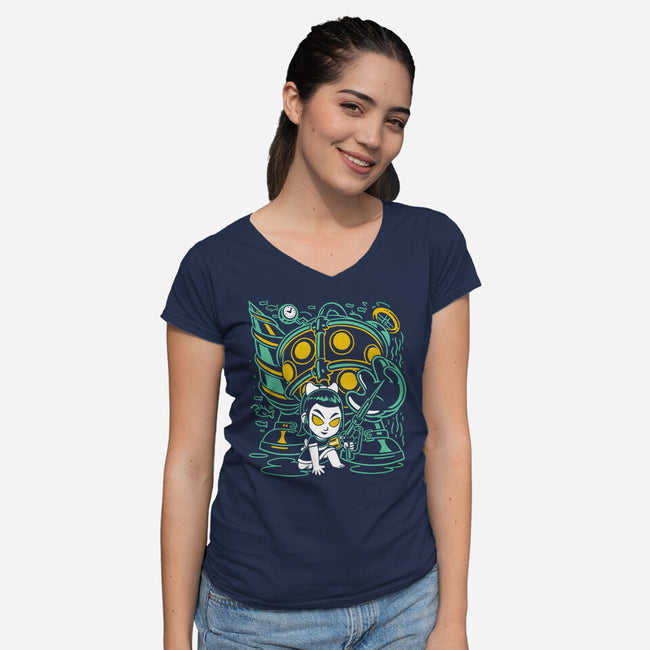 Undersea Guardians-Womens-V-Neck-Tee-estudiofitas