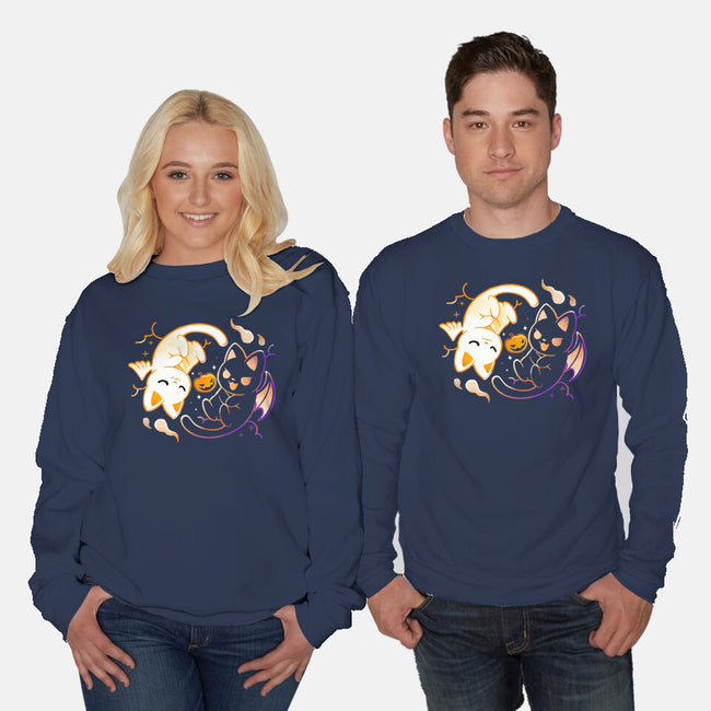 Spooky Kittens-Unisex-Crew Neck-Sweatshirt-Vallina84