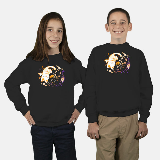 Spooky Kittens-Youth-Crew Neck-Sweatshirt-Vallina84