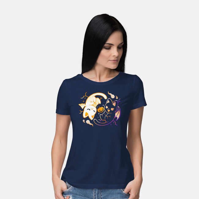 Spooky Kittens-Womens-Basic-Tee-Vallina84