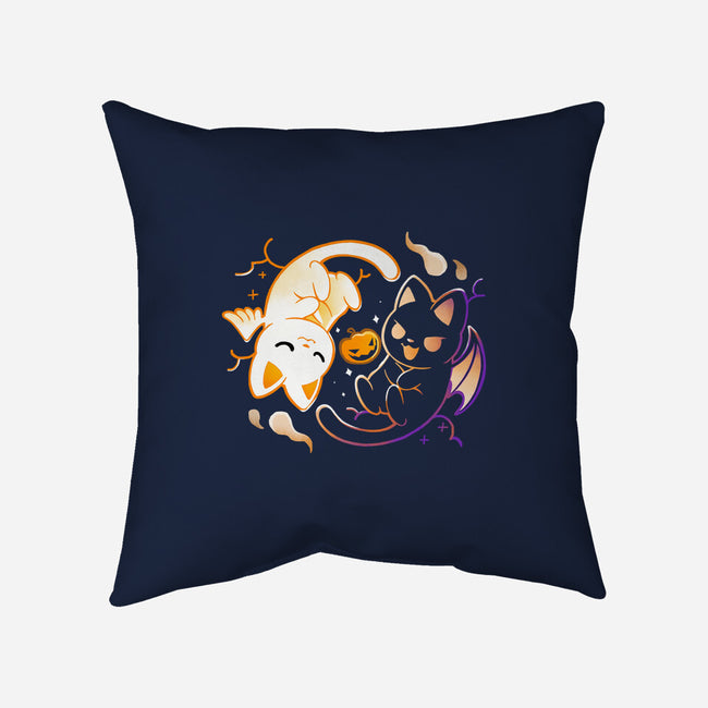 Spooky Kittens-None-Removable Cover-Throw Pillow-Vallina84