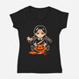 Pumpkin Death Trap-Womens-V-Neck-Tee-eduely