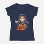 Pumpkin Death Trap-Womens-V-Neck-Tee-eduely