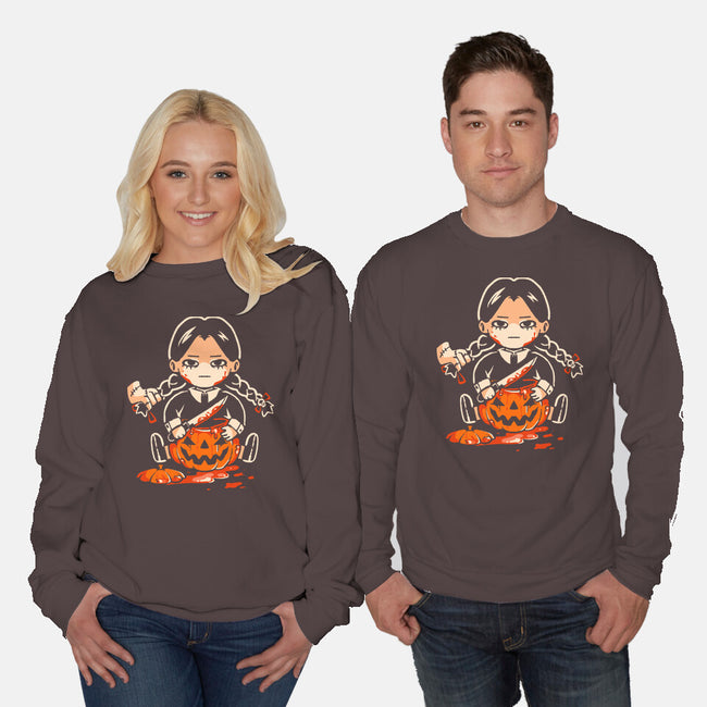 Pumpkin Death Trap-Unisex-Crew Neck-Sweatshirt-eduely