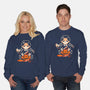 Pumpkin Death Trap-Unisex-Crew Neck-Sweatshirt-eduely