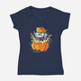 Neighbor Pumpkin-Womens-V-Neck-Tee-Vallina84