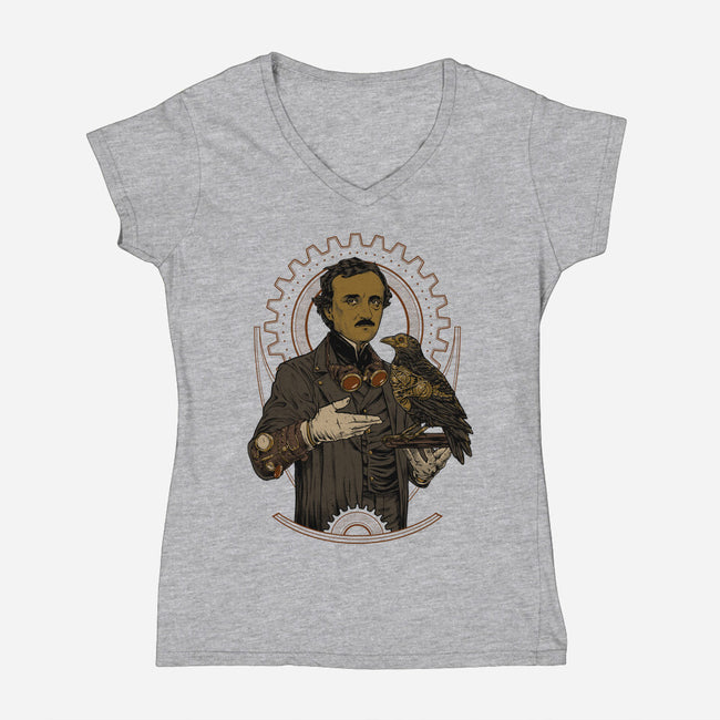 Edgar SteamPoe-Womens-V-Neck-Tee-Hafaell