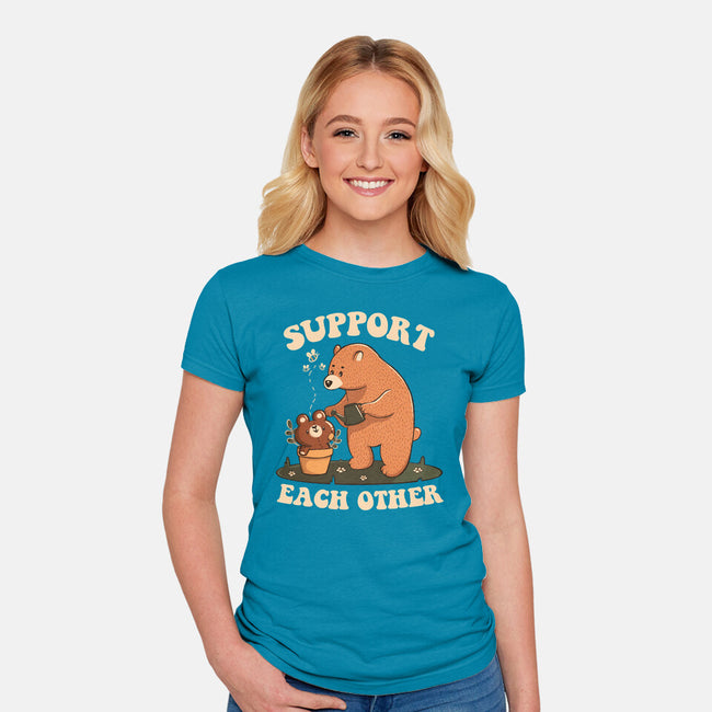 Support Each Other Lovely Bears-Womens-Fitted-Tee-tobefonseca